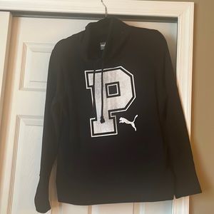 Puma black long sleeve sweatshirt with drop neck